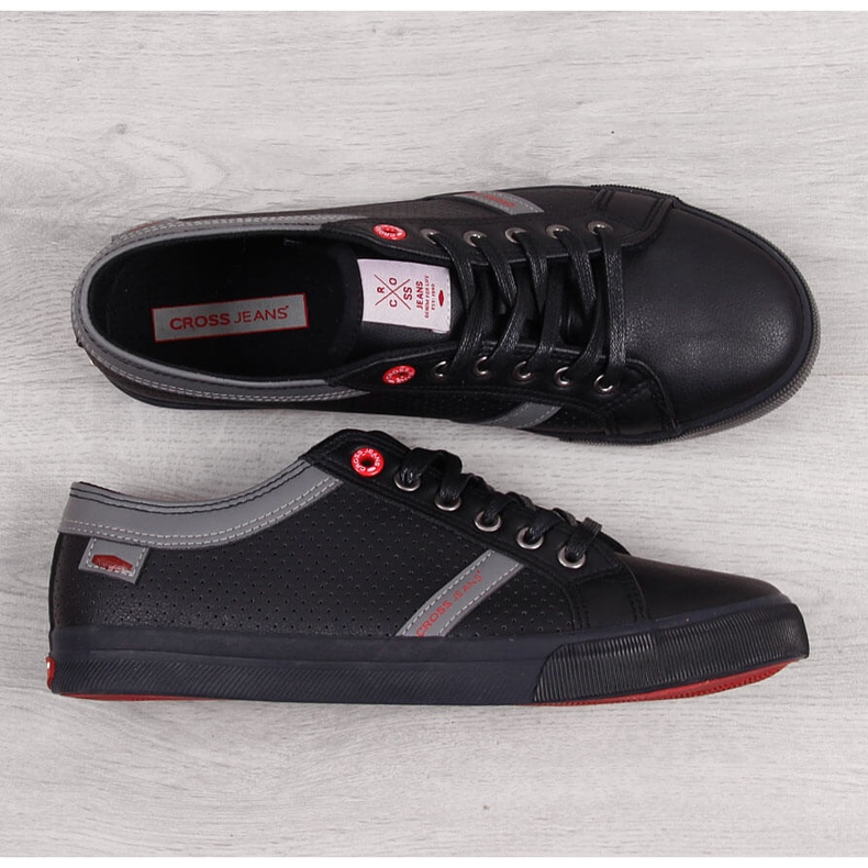 Sneakers basse da uomo nere in ecopelle Cross Jeans II1R4004C nero 1