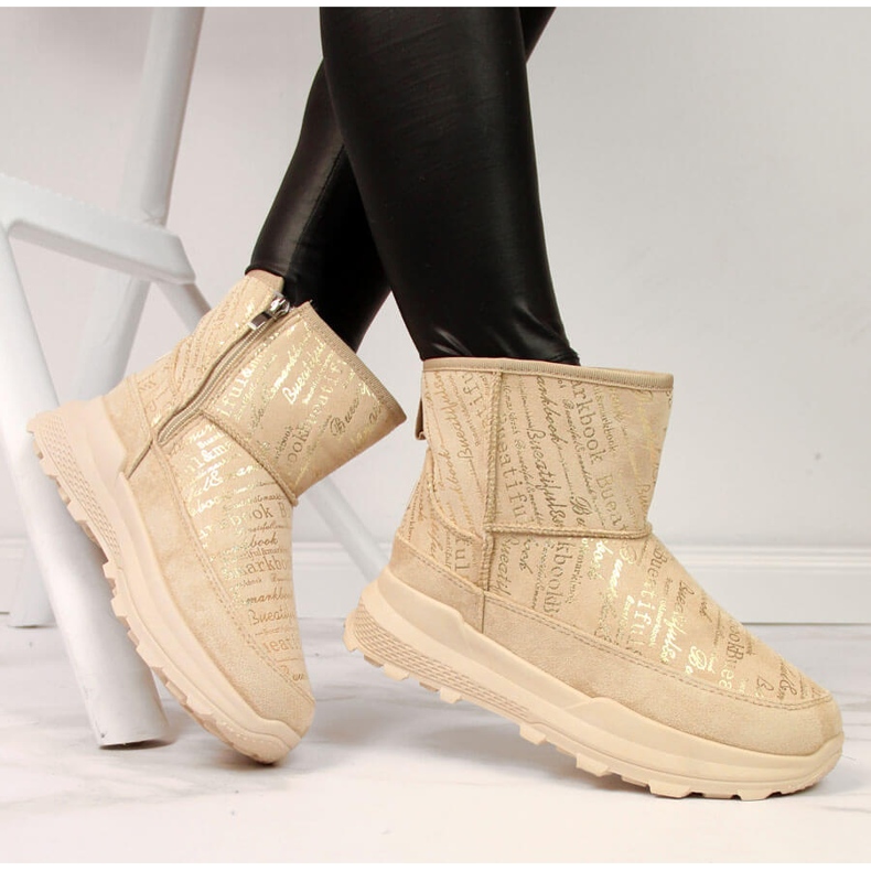 Doposci da donna in camoscio beige NEWS 1