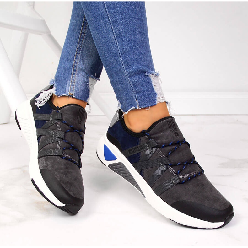 Scarpe sportive in pelle grigia Big Star II274309 grigio 1