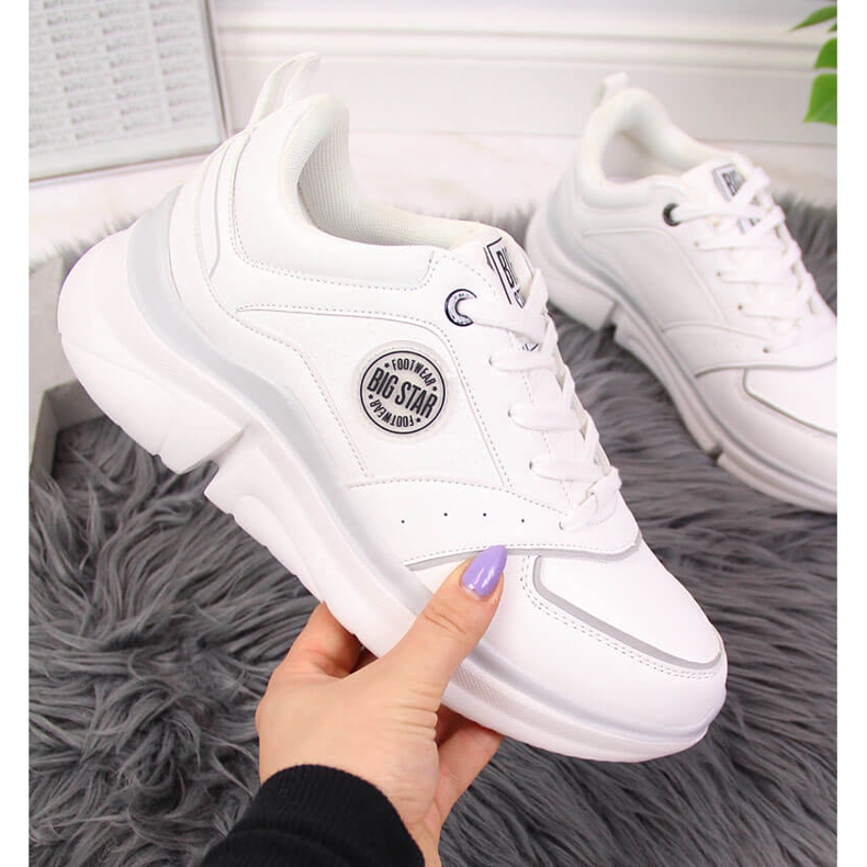 Scarpe sportive da donna sulla piattaforma bianca Big Star II274314 2