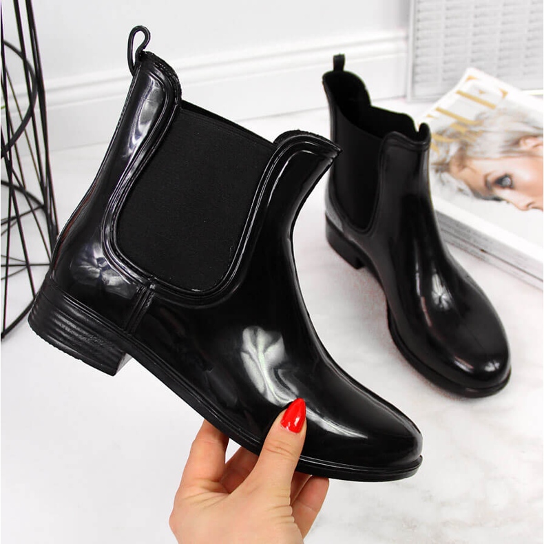 Galosce da donna laccate nere T.Sokolski Jodhpur boots nero 2