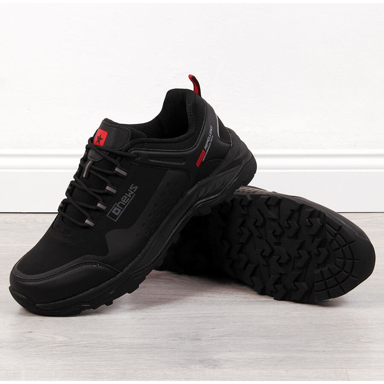 Scarpe da trekking da uomo impermeabili nere NEWS nero 1
