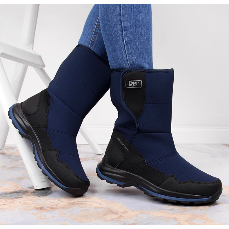Doposci da donna impermeabili con chiusura strappo blu navy DK 1