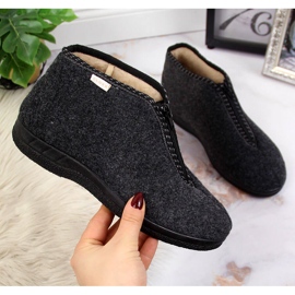 Ciabatte da casa da donna, isolate con cerniera, Cloxx grigio 2