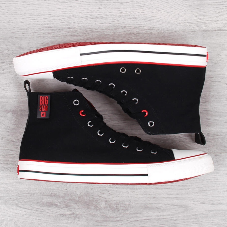 Sneakers alte da uomo in tessuto nero Big Star JJ174065 2
