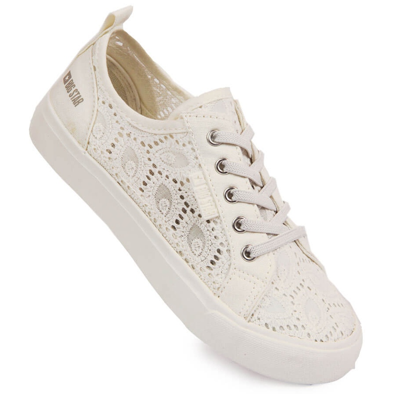 Sneakers bambina in pizzo bianco Big Star JJ374012 1