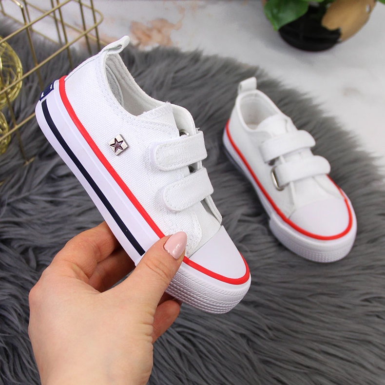 Sneakers da bambino bianche con velcro Big Star HH374095 bianco 1