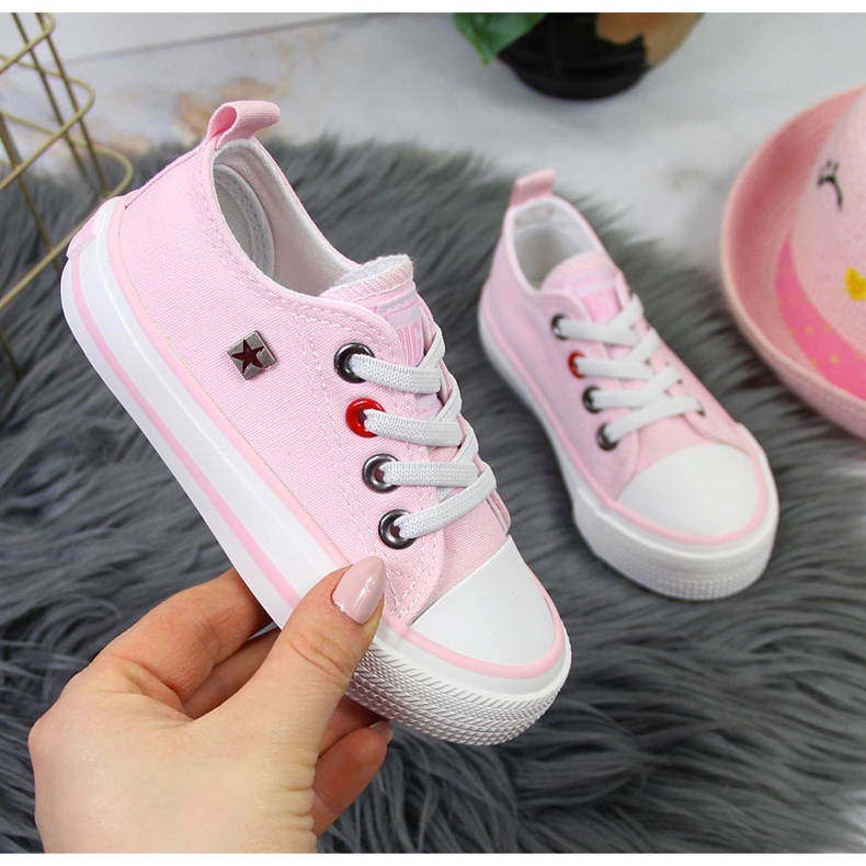 Sneakers da bambina con elastici rosa Big Star HH374093 1