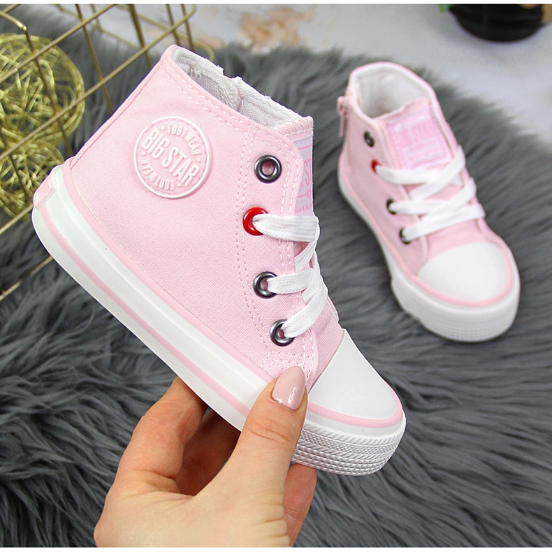 Sneakers da bambina con cerniera Big Star HH374087 rosa 1