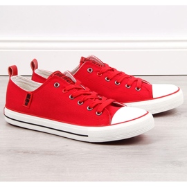 Sneakers basse da uomo rosse, tessuto Big Star JJ174063 rosso 1