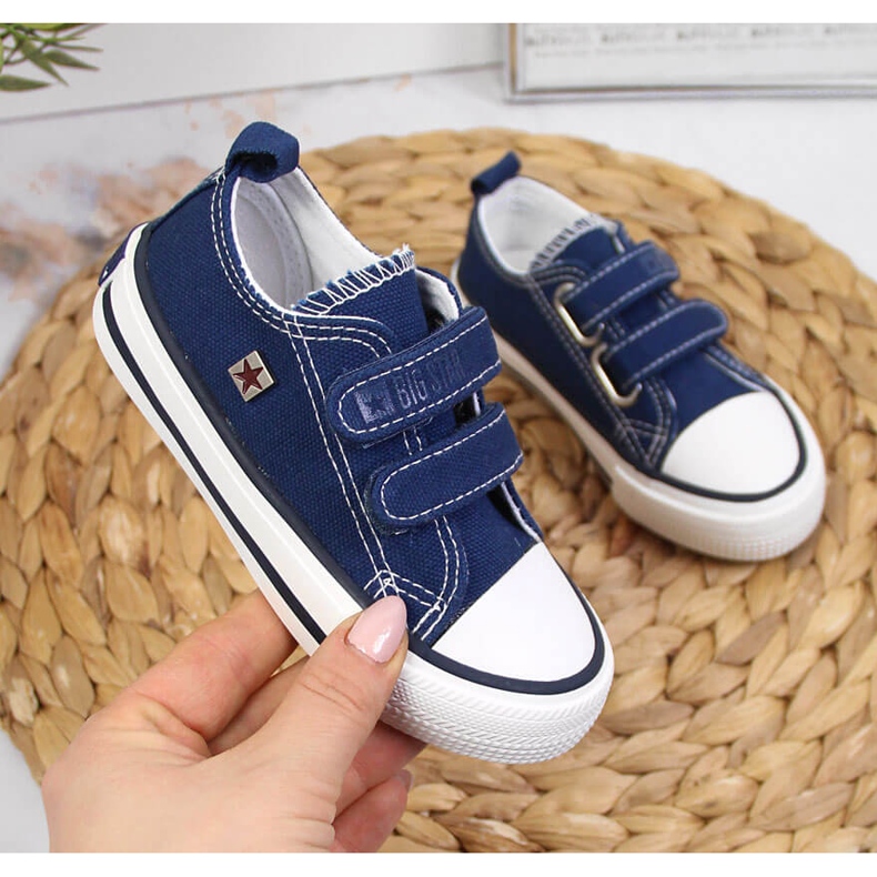 Sneakers da bambino con velcro blu navy Big Star HH374097 1