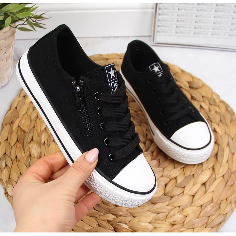 Sneakers da bambino NEWS nere con cerniera nero 1
