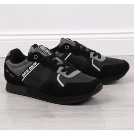 Scarpe sportive da uomo in pelle nera Big Star JJ174145 nero 1