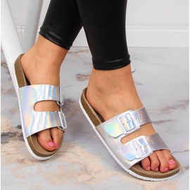Ciabatte da donna argento con fibbie Big Star HH274895 d'argento 1