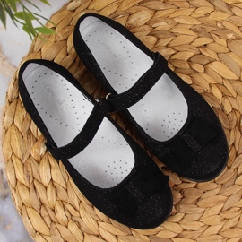 Ballerine da bambina in broccato nero Kornecki 6802 1