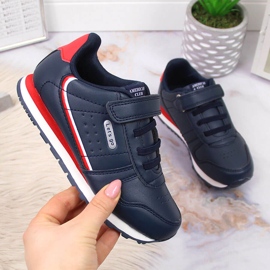 Scarpe sportive da bambino con velcro blu navy American Club 1
