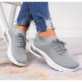 Scarpe sportive da donna calze grigie Potocki grigio 1