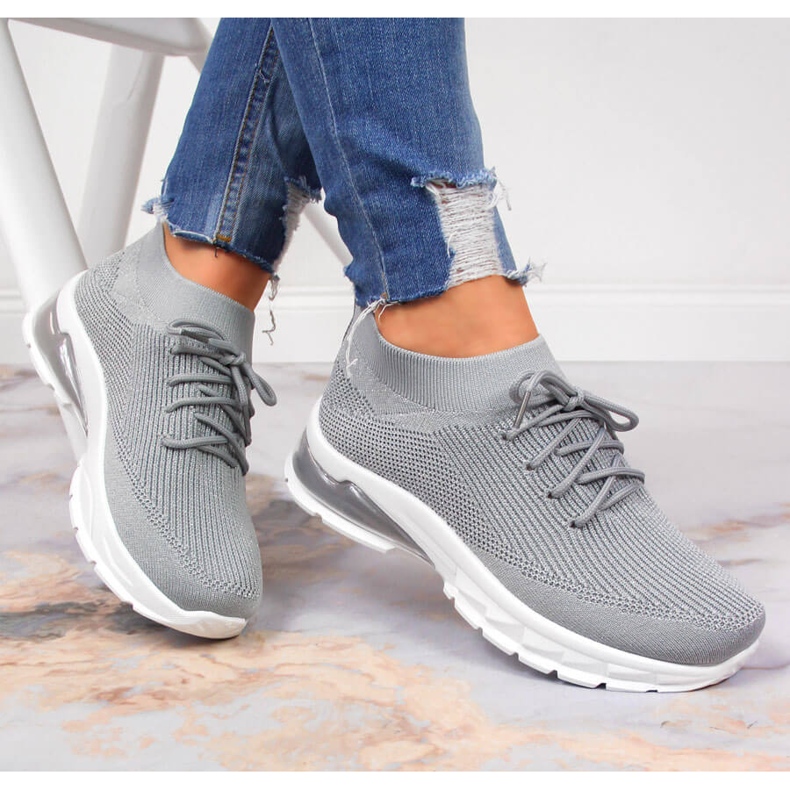 Scarpe sportive da donna calze grigie Potocki grigio 1