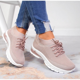 Scarpe sportive da donna, calzini, Potocki rosa sporco 1