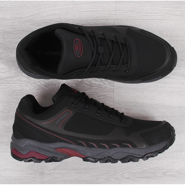 Scarpe da trekking impermeabili da uomo Atletico nere e rosse nero 1