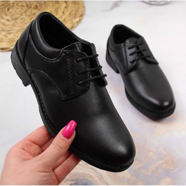 Scarpe nere formali da bambino dell'American Club nero 1