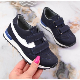 Scarpe da bambino con velcro blu navy Kornecki 6122 1