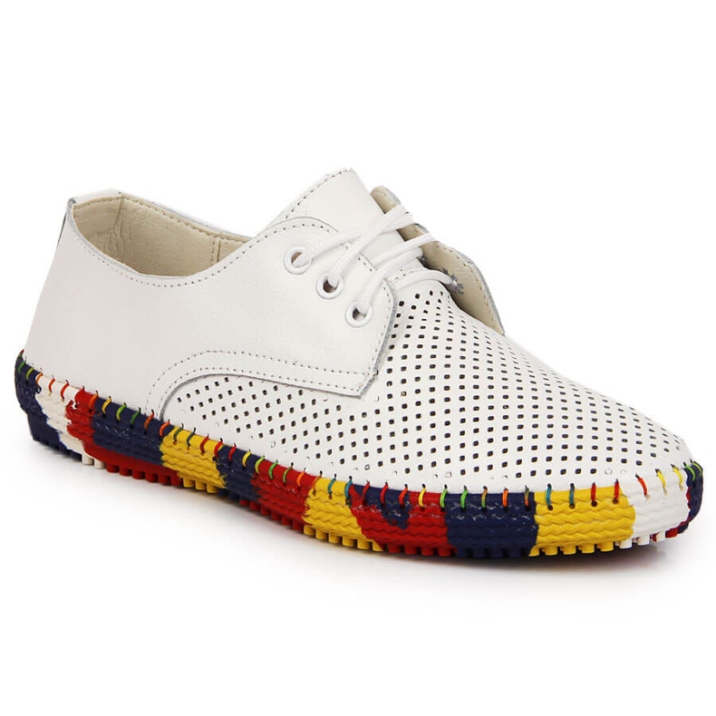 Comode scarpe traforate in pelle bianca Artiker 1