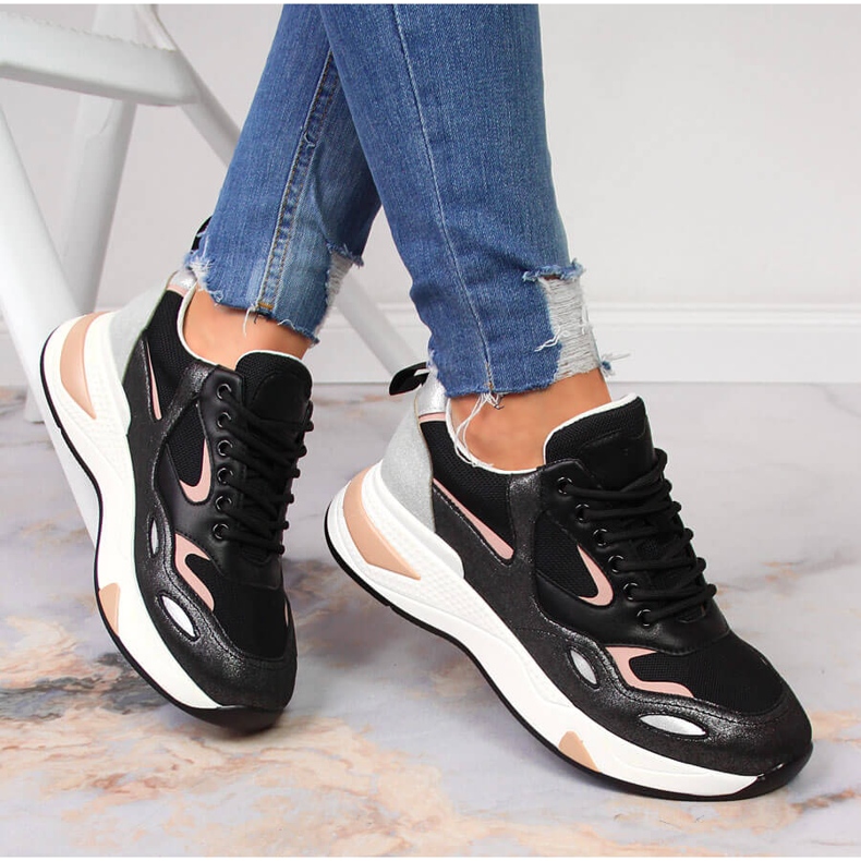 Scarpe sportive da donna Vinceza nere nero multicolore 1
