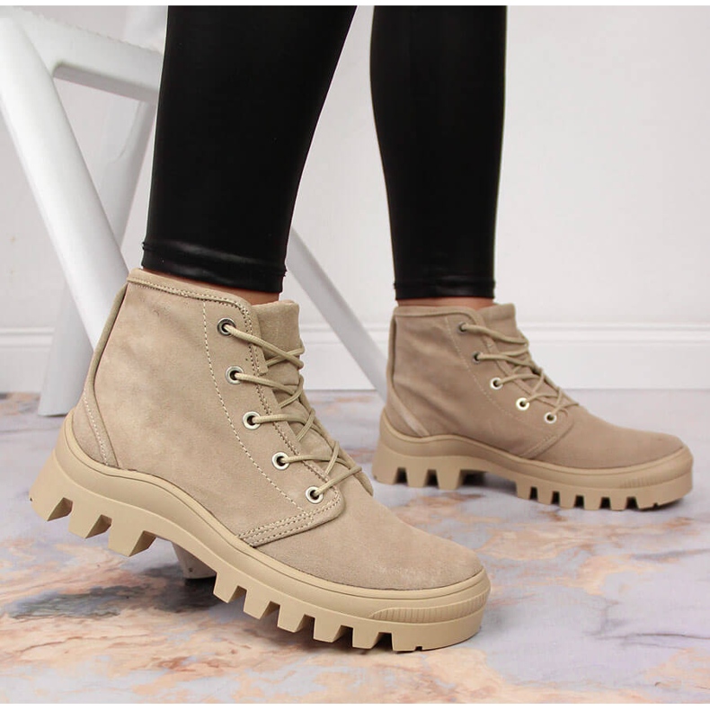 Sneakers Filippo da donna in pelle beige 2