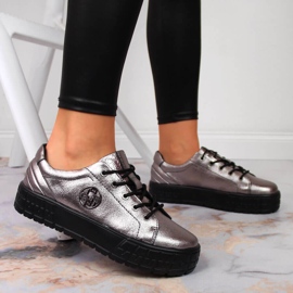 Scarpe da donna in pelle argento Filippo argento d'argento 2