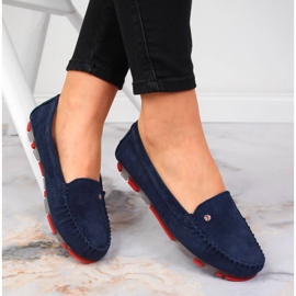 Mocassini in pelle scamosciata blu navy da donna Filippo 1