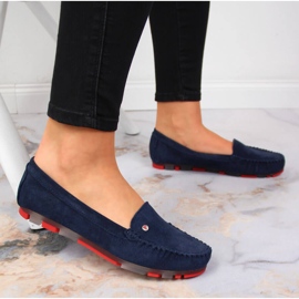 Mocassini in pelle scamosciata blu navy da donna Filippo 2
