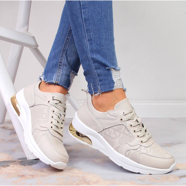 S.Barski Sneakers da donna in pelle beige S. Barski 1