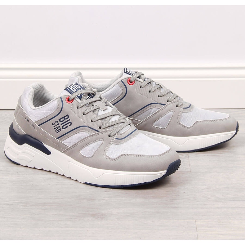 Scarpe sportive casual da uomo grigie Big Star JJ174276 grigio 1