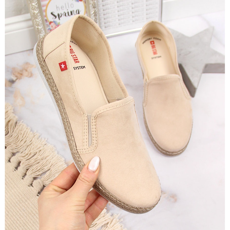 Espadrillas da donna slip on beige Big Star JJ276001 1
