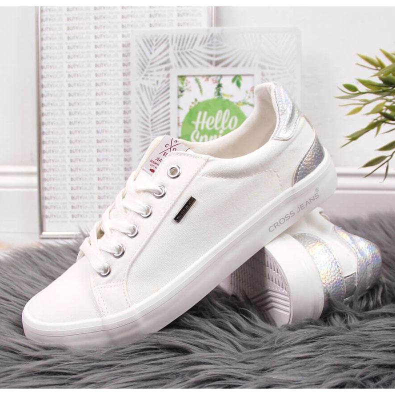 Sneakers Cross Jeans JJ2R4038C in tessuto bianco 2