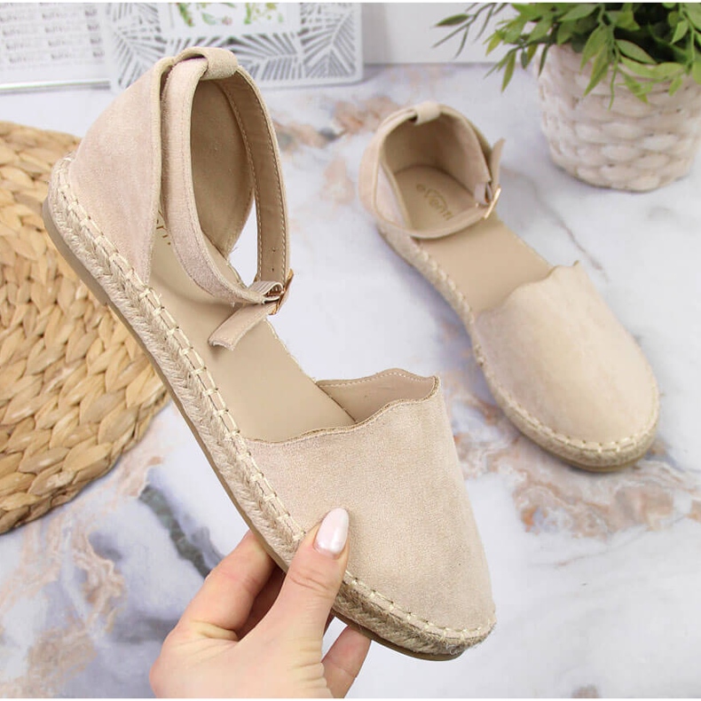 Sandali da donna espadrillas beige eVento 1