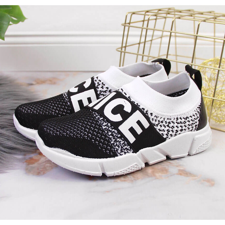 Scarpe sportive slip-on per bambini McKeylor nero bianco 2
