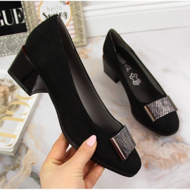 Décolleté su blocco Jezzi in suede nero 1