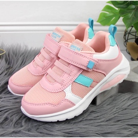 Scarpe sportive da bambina rosa American Club con velcro 2