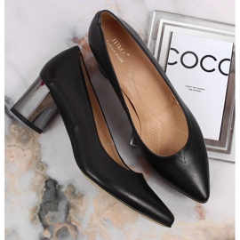 Décolleté in pelle Juma nera su palo decorativo nero 1