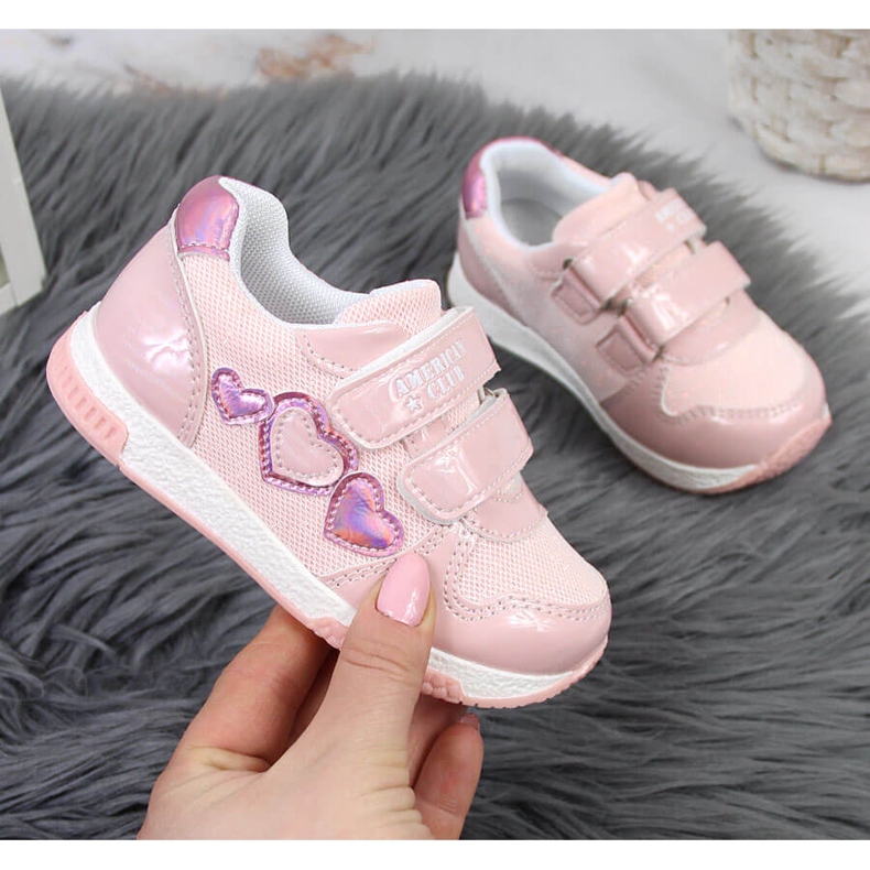 Scarpe sportive da bambina rosa American Club 1