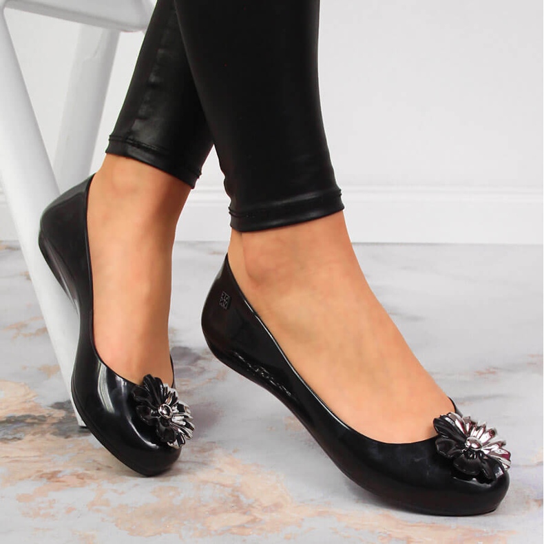 Ballerine da donna meliski con fiore Zaxy JJ285048 nere nero 1