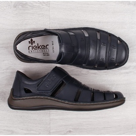 Scarpe estive da uomo in velcro Rieker 05279-14 nero 1
