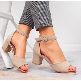 Sandali da donna su palo Vinceza beige 2