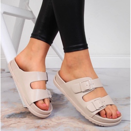 S.Barski Ciabatte da donna in gomma con fibbie beige S. Barski 1
