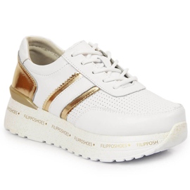 Scarpe da donna in pelle su plateau bianco Filippo bianca 2
