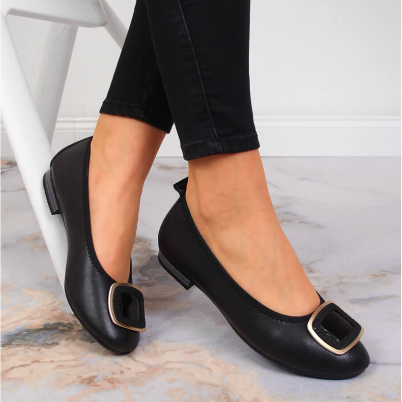 Ballerine da donna in pelle nera Filippo nero 1
