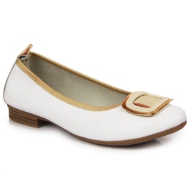 Ballerine da donna in pelle bianca Filippo bianco 1