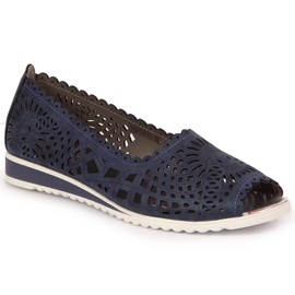 Scarpe da donna traforate, open toe, blu navy Jezzi 1